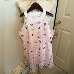 Janie and Jack Light Pink Minnie Print Dress with White Collar NWT $88 size 10
